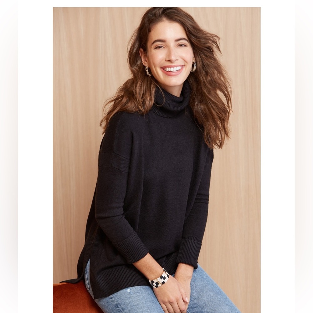 French Connection Black Cleo Turtleneck Pullover Size XS